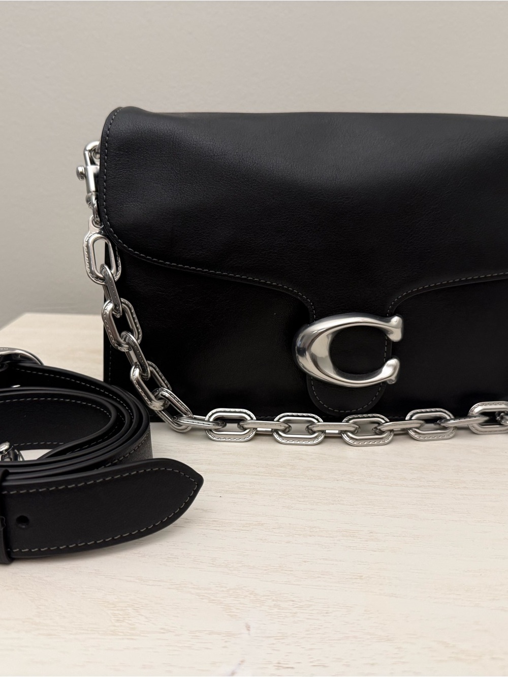 Coach Black Chain Tabby 26